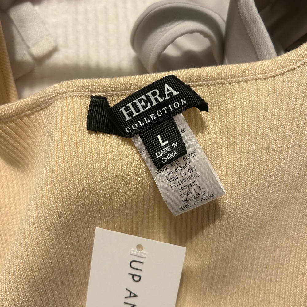 Hera Collection Beige Ribbed Top - Picture 2 of 2